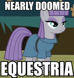 Size: 286x300 | Tagged: safe, edit, edited screencap, screencap, maud pie, pony, rock solid friendship, cropped, image macro, meme, solo