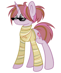 Size: 1024x1222 | Tagged: safe, artist:despotshy, oc, oc only, pony, unicorn, clothes, deal with it, simple background, solo, sunglasses, sweater, transparent background