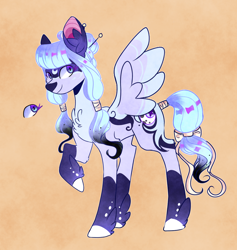 Size: 1024x1082 | Tagged: safe, artist:iheyyasyfox, derpibooru import, oc, oc:metzi húdé, original species, pony, female, ink pony, solo, wings