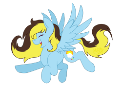 Size: 1500x1080 | Tagged: safe, artist:sketchthebluepegasus, oc, oc only, oc:thunder shine, pegasus, pony, eyes closed, female, mare, simple background, solo, transparent background