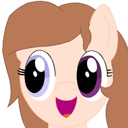 Size: 1000x1000 | Tagged: safe, artist:pony4koma, artist:toyminator900, oc, oc only, oc:milo, earth pony, pony, bust, female, heterochromia, mare, open mouth, simple background, smiling, solo, transparent background