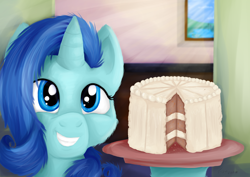 Size: 1024x724 | Tagged: safe, artist:fishiewishes, derpibooru import, oc, oc:fishie wishes, unicorn, baking, cake, cute, female, food