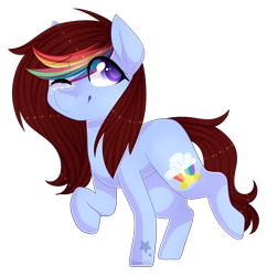 Size: 1430x1479 | Tagged: safe, artist:shiromidorii, oc, oc only, oc:maizzey starr, earth pony, pony, one eye closed, raised hoof, simple background, solo, transparent background, wink