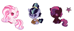 Size: 877x370 | Tagged: safe, artist:angei-bites, derpibooru import, oc, oc only, pony, baby, baby pony, female, filly, magical lesbian spawn, offspring, parent:rarity, parent:tempest shadow, parent:twilight sparkle, parents:rarilight, parents:tempestlight, parents:tempity, simple background, transparent background