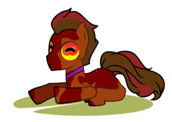 Size: 914x646 | Tagged: safe, artist:jadedapegasus, derpibooru exclusive, derpibooru import, earth pony, pony, pony creator, all glory to the hypnotoad, futurama, hypnosis, hypnotoad, hypnotoad is best pony, lilypad, looking at you, ponified, sitting, solo, the fourth wall cannot save you, what has science done