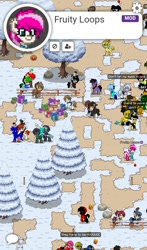 Size: 480x816 | Tagged: safe, oc, oc only, clothes, pony town, present, snow, tree