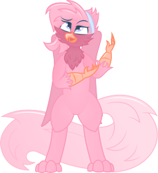 Size: 2659x2907 | Tagged: safe, artist:plone, oc, oc only, griffon, pony, bipedal, fluffy tail, high res, simple background, solo, transparent background, vector
