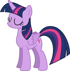 Size: 5000x5101 | Tagged: safe, artist:lman225, twilight sparkle, twilight sparkle (alicorn), alicorn, pony, absurd resolution, eyes closed, female, folded wings, mare, simple background, solo, transparent background, vector