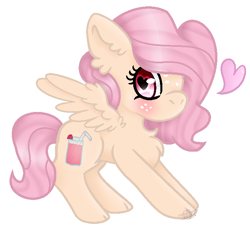 Size: 636x588 | Tagged: safe, artist:moonlightdisney5, derpibooru import, oc, oc:strawberry fluff, pegasus, pony, chibi, female, mare, simple background, solo, transparent background