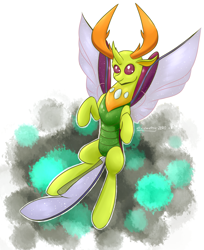 Size: 2800x3425 | Tagged: safe, artist:lrusu, thorax, changedling, changeling, to where and back again, flying, king thorax, solo