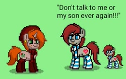 Size: 471x296 | Tagged: safe, oc, oc only, oc:debra rose, oc:ponepony, clothes, don't talk to me or my son ever again, meme, pony town, scarf, socks, striped socks