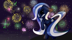 Size: 3309x1861 | Tagged: safe, artist:lixthefork, oc, oc only, fireworks, solo