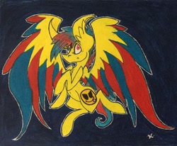 Size: 1024x844 | Tagged: safe, artist:monochromepony625, oc, oc only, smiley, solo, traditional art