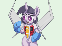Size: 1025x755 | Tagged: safe, artist:raikoh, derpibooru import, mean twilight sparkle, alicorn, robot, the mean 6, clone, clothes, cosplay, costume, crossover, female, fusion, smiling, starscream, transformers