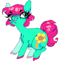 Size: 371x381 | Tagged: safe, artist:njeekyo, oc, oc only, oc:sparkly ratface, earth pony, pony, nose piercing, nose ring, piercing, smiling, solo