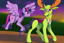 Size: 3000x2000 | Tagged: safe, artist:percy-mcmurphy, thorax, twilight sparkle, twilight sparkle (alicorn), alicorn, changedling, changeling, pony, to where and back again, king thorax, male, shipping, straight, twirax