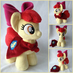 Size: 2000x2000 | Tagged: safe, artist:burgunzik, apple bloom, cape, clothes, cmc cape, irl, photo, plushie, solo