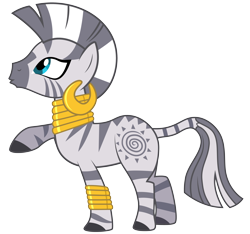 Size: 4014x3751 | Tagged: safe, artist:cloudyskie, zecora, zebra, filli vanilli, absurd resolution, raised hoof, simple background, solo, transparent background, vector