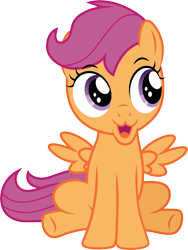 Size: 3001x3988 | Tagged: safe, artist:cloudyglow, edit, scootaloo, pegasus, pony, .ai available, :3, cartoon network, cute, cutealoo, face edit, faic, female, filly, high res, reference, simple background, sitting, solo, sooo, steven universe, transparent background, vector, vector edit, wat