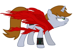 Size: 7500x5025 | Tagged: safe, artist:aborrozakale, oc, oc only, oc:littlepip, pony, unicorn, fallout equestria, absurd resolution, akira, crossover, female, mare, simple background, solo, tetsuo shima, transparent background