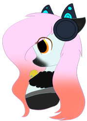 Size: 1024x1431 | Tagged: safe, artist:little-sketches, oc, oc only, earth pony, pony, bell, bell collar, bust, collar, eye clipping through hair, female, mare, portrait, simple background, solo, transparent background