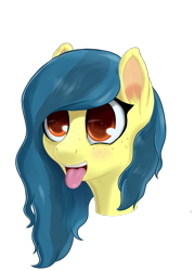 Size: 1750x2450 | Tagged: safe, artist:vulsegardt, oc, oc only, oc:river, pony, bust, portrait, simple background, solo, tongue out, transparent background