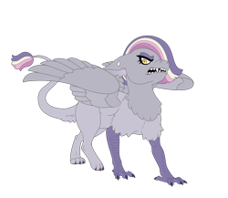 Size: 3000x2600 | Tagged: safe, artist:jackiebloom, derpibooru import, oc, oc:sonneteer, hippogriff, female, high res, interspecies offspring, magical lesbian spawn, offspring, parent:gilda, parent:twilight sparkle, parents:gildalight, parents:twilda, simple background, solo, transparent background