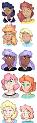 Size: 1024x3372 | Tagged: safe, artist:bewarethemusicman, oc, oc only, oc:cinnamon spice, oc:cupid, oc:dragonfly, oc:frith, oc:little darlin', oc:lorelei, oc:marzipan, oc:nightingale, oc:odin, oc:selene, human, hybrid, freckles, humanized, interspecies offspring, magical lesbian spawn, next generation, offspring, parent:applejack, parent:big macintosh, parent:discord, parent:fluttershy, parent:king sombra, parent:pinkie pie, parent:princess celestia, parent:princess luna, parent:rainbow dash, parent:rarity, parent:twilight sparkle, parents:discopie, parents:dislestia, parents:fluttermac, parents:pinkiedash, parents:rarijack, parents:twibra