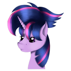 Size: 2000x2000 | Tagged: safe, artist:heniek, twilight sparkle, twilight sparkle (alicorn), alicorn, pony, alternate hairstyle, bust, female, punklight sparkle, solo