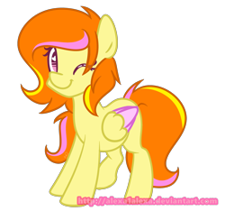 Size: 2308x2163 | Tagged: safe, artist:alexa1alexa, oc, oc only, oc:lemon dream, pegasus, pony, female, heart eyes, mare, one eye closed, simple background, solo, transparent background, wingding eyes, wink