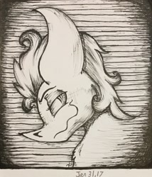 Size: 1024x1196 | Tagged: safe, artist:monochromepony625, oc, oc only, smiling, solo, traditional art