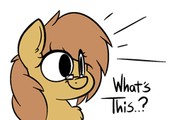 Size: 1198x813 | Tagged: safe, artist:pink-dooples, oc, oc only, oc:amity, earth pony, pony, bust, glasses, owo, owo what's this?, simple background, surprised, transparent background, what's this?