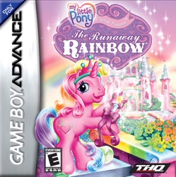 Size: 640x642 | Tagged: safe, rarity (g3), g3, the runaway rainbow, box art, cover, crystal princess: the runaway rainbow, game, gameboy advance, nintendo, official, thq, video game