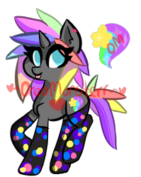 Size: 2629x3300 | Tagged: safe, artist:oreomonsterr, oc, oc only, oc:strobe light, clothes, piercing, socks, solo, tongue out, tongue piercing