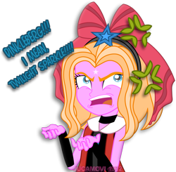 Size: 1600x1565 | Tagged: safe, artist:jucamovi1992, oc, oc only, oc:aglaope, equestria girls, angry, dinkleberg, simple background, solo, the fairly oddparents, transparent background, vector