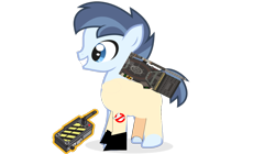 Size: 1464x821 | Tagged: safe, artist:jawsandgumballfan24, shady daze, pony, clothes, cosplay, costume, crossover, ghostbusters, proton pack, simple background, transparent background, vector