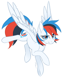 Size: 867x1063 | Tagged: safe, artist:doekitty, oc, oc only, oc:retro city, pegasus, pony, commission, female, mare, simple background, smiling, solo, spread wings, transparent background, wings