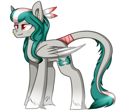 Size: 1651x1440 | Tagged: safe, artist:despotshy, oc, oc only, oc:alissa, pegasus, pony, augmented tail, female, mare, nose piercing, nose ring, piercing, simple background, solo, transparent background