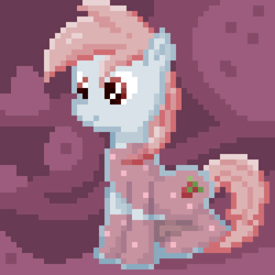 Size: 500x500 | Tagged: safe, artist:lightspeeed, oc, oc only, food pony, original species, abstract background, pixel art, soda pony, solo