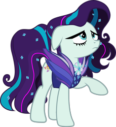 Size: 5745x6284 | Tagged: safe, artist:weekendroses, coloratura, the mane attraction, absurd resolution, clothes, floppy ears, raised hoof, rara, sad, simple background, solo, transparent background, vector