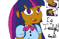 Size: 770x508 | Tagged: safe, artist:loill, twilight sparkle, human, equestria girls, equestria girls (movie), dark skin, female, humanized, solo