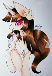 Size: 705x1024 | Tagged: safe, artist:shelbyartist, oc, oc only, oc:spring beauty, alicorn, pony, alicorn oc, solo