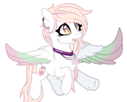Size: 633x507 | Tagged: safe, artist:xxmissteaxx, oc, oc only, oc:wax heart, pegasus, pony, colored wings, female, mare, multicolored wings, simple background, solo, white background