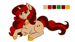 Size: 1785x1016 | Tagged: safe, artist:rosewend, oc, oc only, oc:redlight district, pony, unicorn, brown coat, gold hooves, red mane, red tail, reference sheet, simple background, solo, tan coat, transparent background