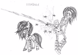 Size: 2772x2003 | Tagged: safe, artist:ga5pumpe, oc, equestria girls, equestria girls-ified, fart, monochrome, pencil, ponified, rule 63, wip