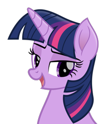 Size: 2400x2800 | Tagged: safe, artist:cheezedoodle96, twilight sparkle, twilight sparkle (alicorn), alicorn, pony, bust, female, lidded eyes, looking at you, mare, open mouth, simple background, solo, transparent background, vector