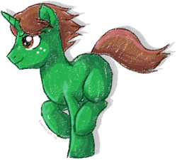 Size: 600x541 | Tagged: safe, artist:tambelon, oc, oc only, pony, unicorn, crayon, freckles, male, raised hoof, raised leg, running, simple background, smiling, smirk, solo, stallion, transparent background, windswept mane