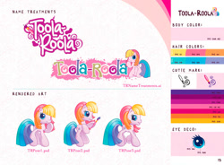 Size: 1240x912 | Tagged: safe, artist:dominique shiels, toola roola, pony, g3.5, reference sheet