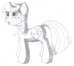 Size: 1416x1264 | Tagged: safe, artist:aafh, twilight sparkle, pony, unicorn, monochrome, solo, traditional art