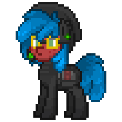 Size: 550x550 | Tagged: safe, artist:radical user 76, oc, oc only, oc:mission impossible, pony, pixel art, pony town, simple background, solo, spy, spypone, transparent background